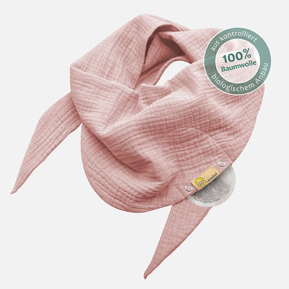 Musselin-Halstuch Maxi Altrosa mit Pad-Tasche