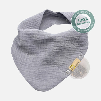 Musselin-Halstuch Medi Grau aus 100% Baumwolle aus kontrolliert biologischem Anbau
