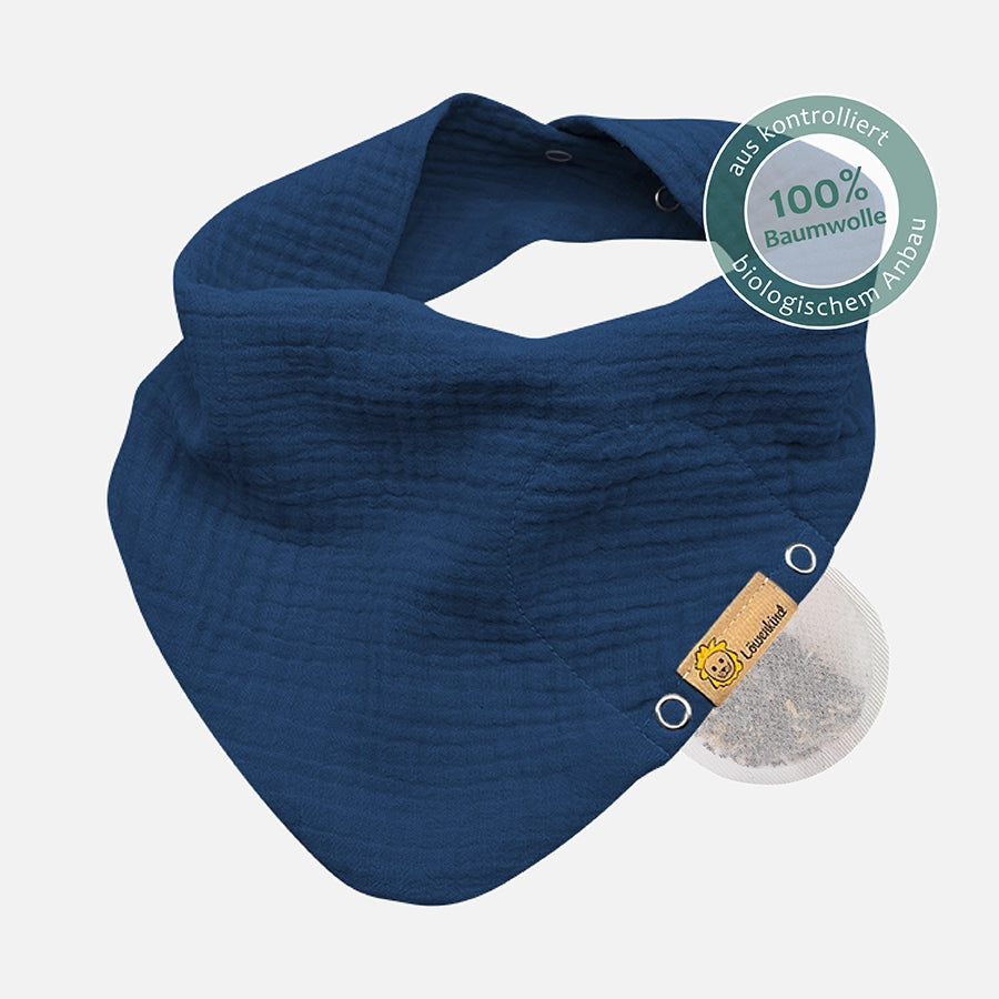 Musselin-Halstuch Medi Dunkelblau aus 100% Baumwolle aus kontrolliert biologischem Anbau