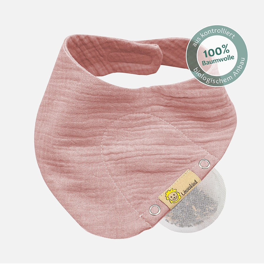Musselin Halstuch Mini Altrosa aus kontrolliert biologischem Anbau