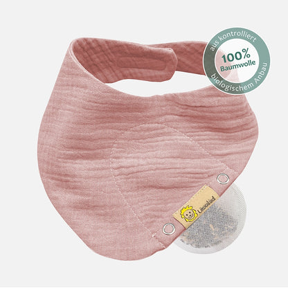 Musselin Halstuch Mini Altrosa aus kontrolliert biologischem Anbau